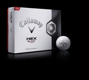 aerodynamic golf ball called Hex Black Tour